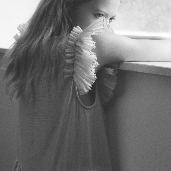 ANTHROPOLOGIE COREY LYNN CALTER RUFFLED MIDI DRESS-SIZE S - Picture 6 of 7